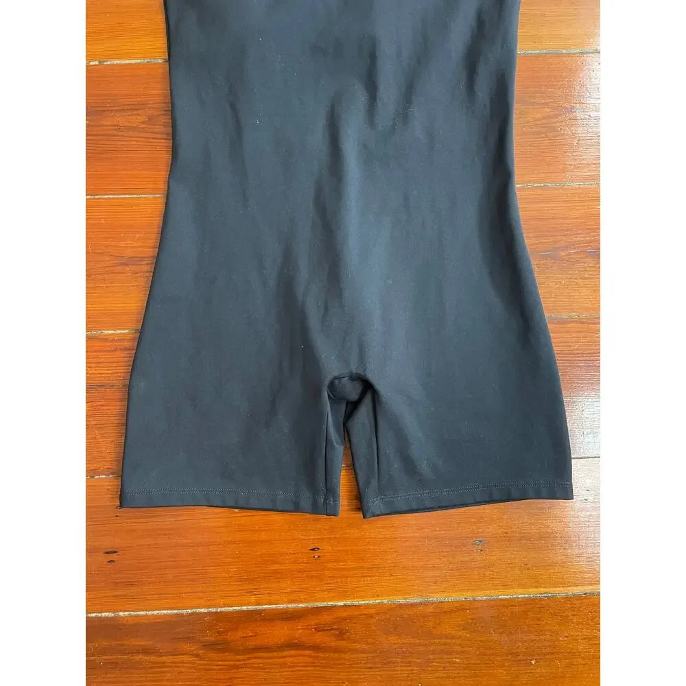 Girlfriend Collective Bike Unitard Black Medium Compressive Romper Built In Bra - Picture 4 of 11